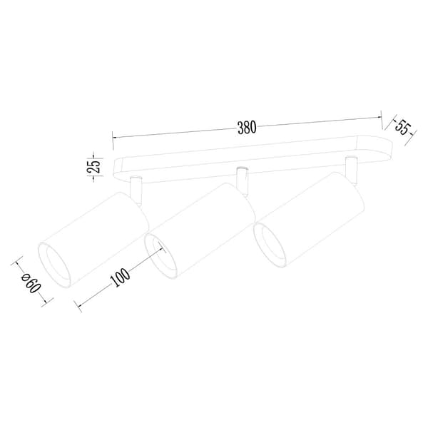 Pipe Spot Hvid 3xGU10 Fixtur
