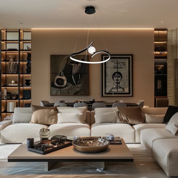 PERLA SVART 34W LED hänglampa
