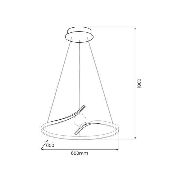 PERLA SVART 34W LED hänglampa