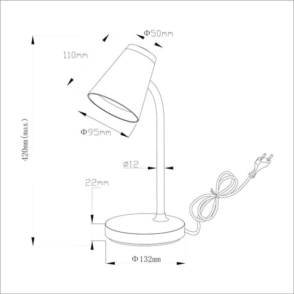 Chico 4,5W 4000K hvid skrivebordslampe