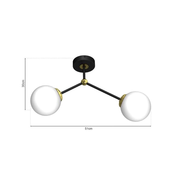 JOY BLACK / GULD 2xE14 loftslampe