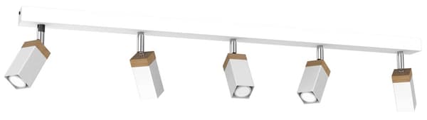 SOLO SÅGAD VIT / PATINERAD TRÄ taklampa 5x mini GU10