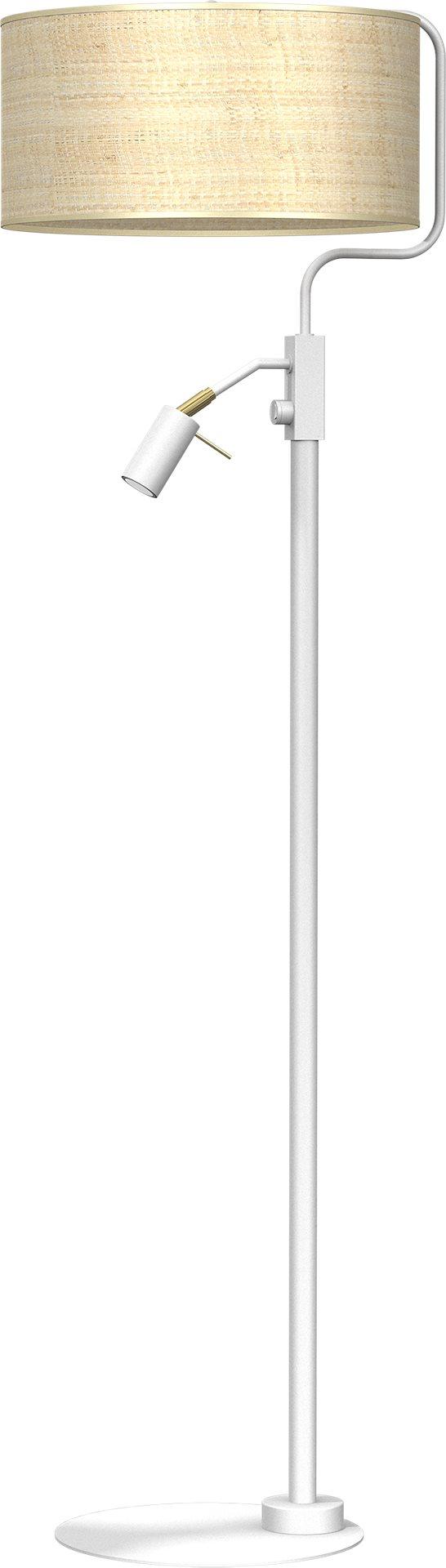 Gulvlampe MARSHALL WHITE / RATTAN 1xE27 + 1x mini GU10