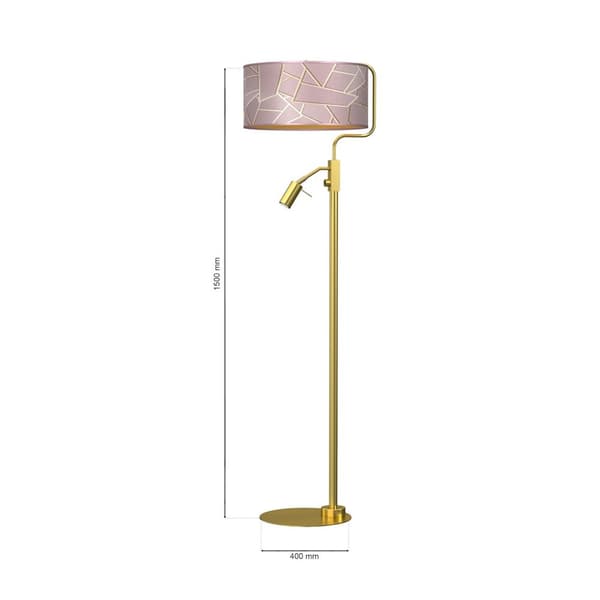 ZIGGY ROSA Guld/Rosa golvlampa 1xE27 + 1x mini GU10