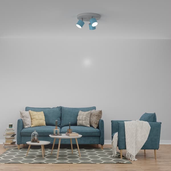 Loftslampe DIXIE BLÅ/HVID 3xGX53