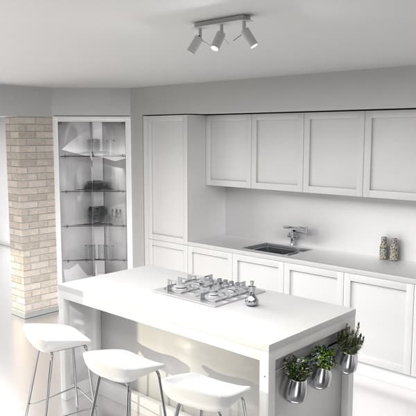 Taklampa PRESTON WHITE/CHROME 3x mini GU10