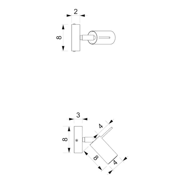 PRESTON ROSA/VIT vägglampa 1x mini GU10