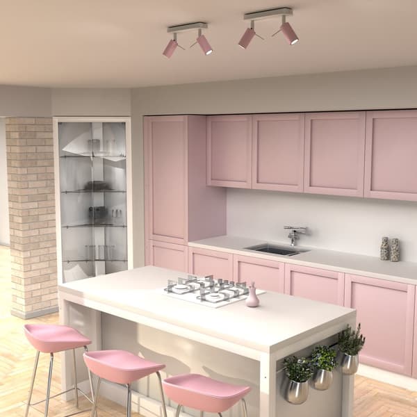 Loftslampe PRESTON PINK/WHITE 2x mini GU10