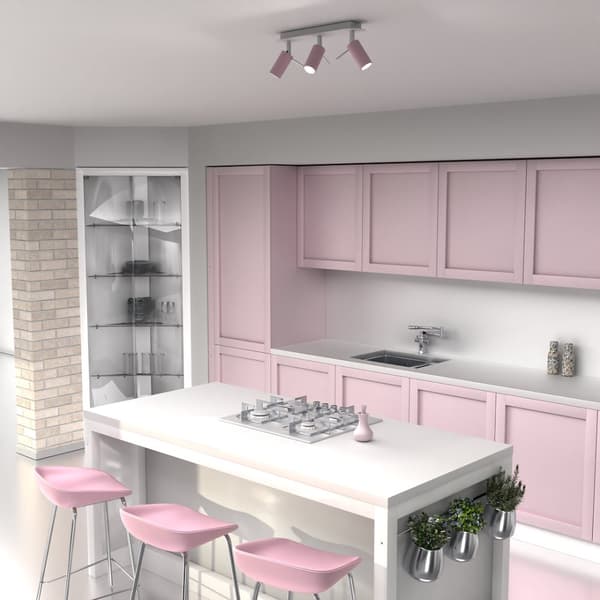 Taklampa PRESTON PINK/WHITE 3x mini GU10