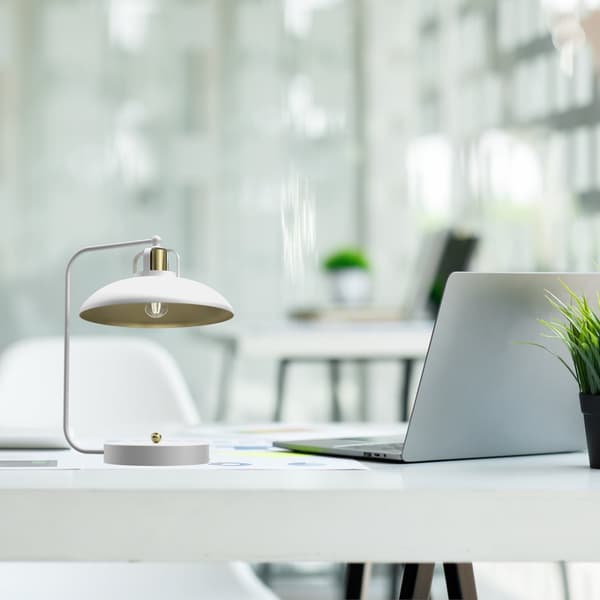 Bordlampe FELIX WHITE/GULD 1xE27