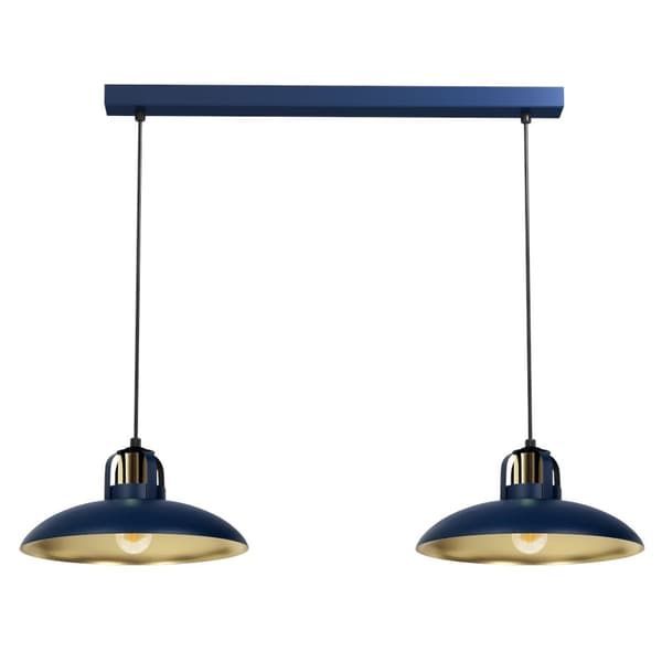 FELIX NAVY BLUE/GULD hængelampe 2xE27