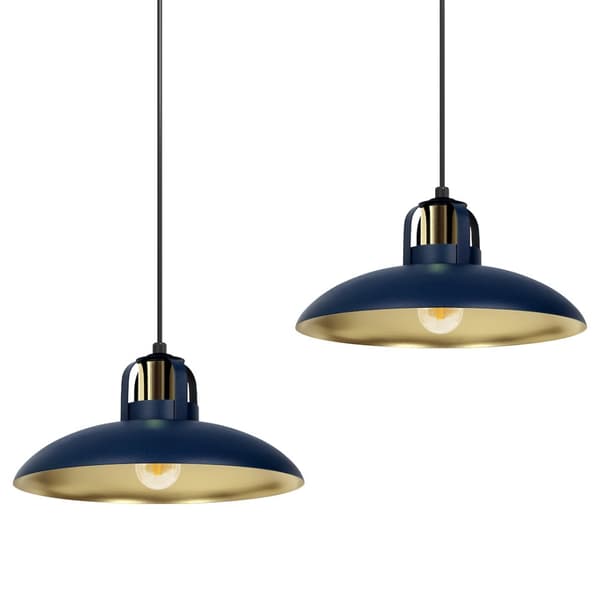 FELIX NAVY BLUE/GULD hængelampe 2xE27