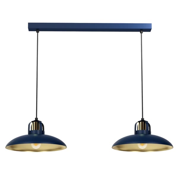 FELIX NAVY BLUE/GULD hængelampe 2xE27