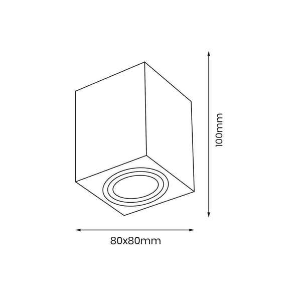 Bima Ring Firkantet Hvid 1xGU10