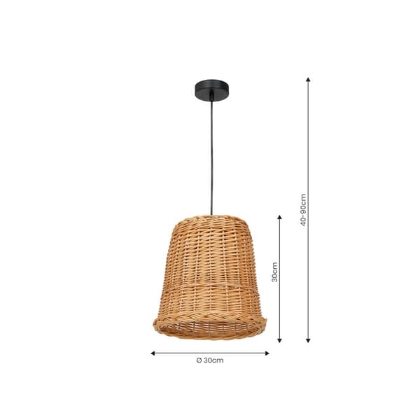VIMINI NATURAL WOOD 1xE27 pendel