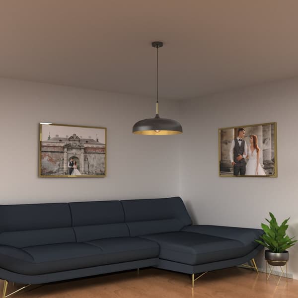 Hængelampe LINCOLN SORT/GULD 1xE27 45cm