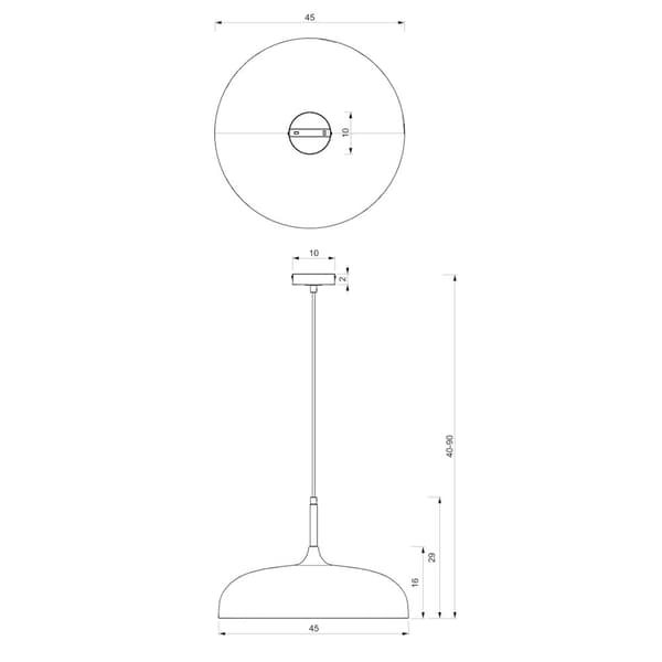 Hængelampe LINCOLN SORT/GULD 1xE27 45cm