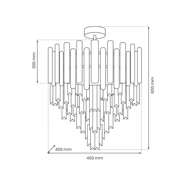 MADISON CHROME 9xE14 loftslampe