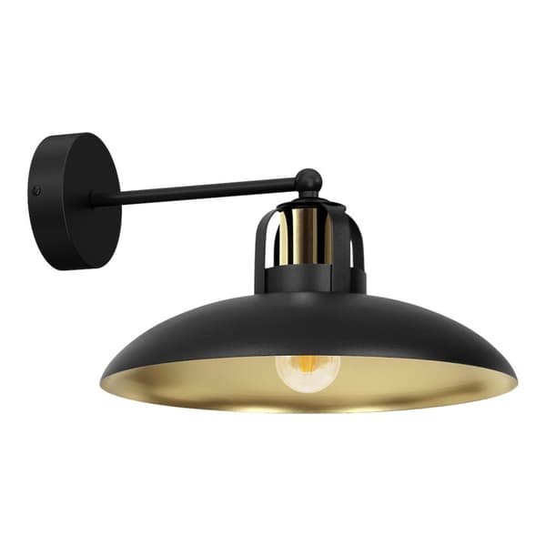 FELIX BLACK/GULD væglampe 1xE27