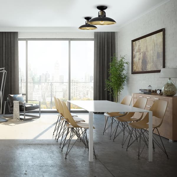 Loftslampe FELIX BLACK/GULD 1xE27