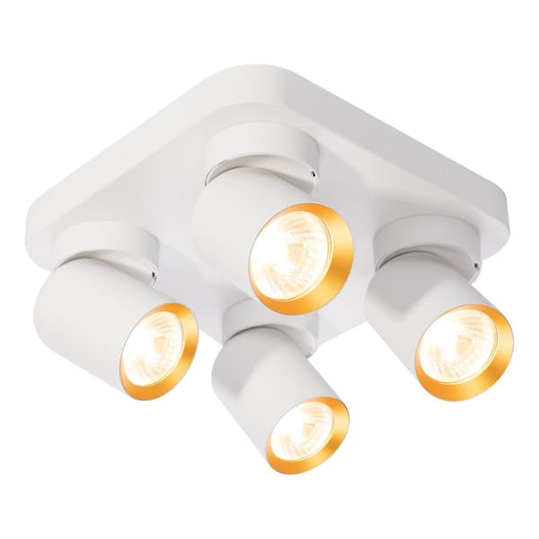 Loftslampe Andy 4xGU10 Firkantet Hvid + Guld