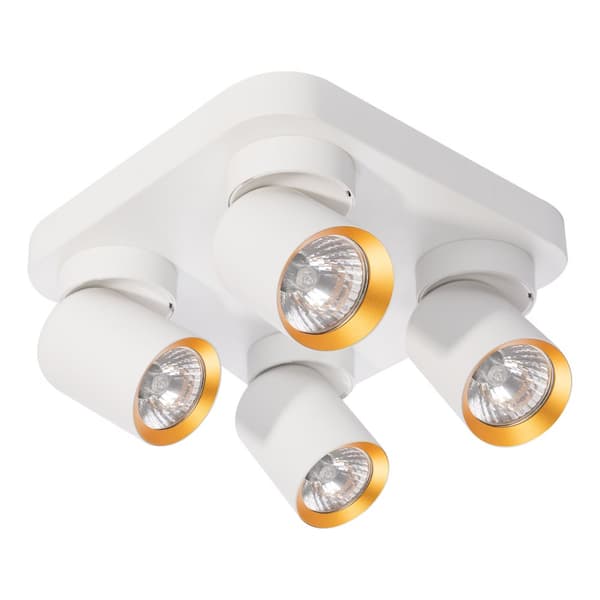 Loftslampe Andy 4xGU10 Firkantet Hvid + Guld