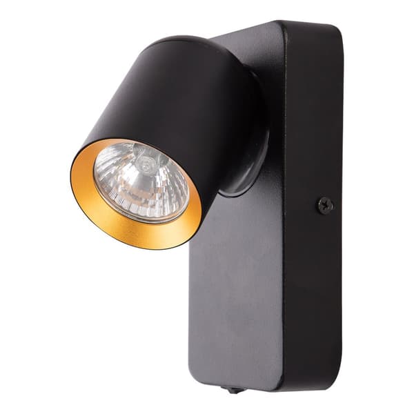Andy 1xGU10 Vägglampa Svart + Guld