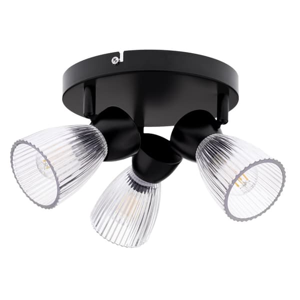BEDSTE SORT loftslampe 3xE14 (rund)