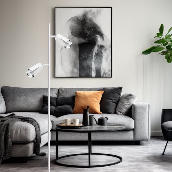BLOMST HVID KROM GULVLAMPE 2xGU10