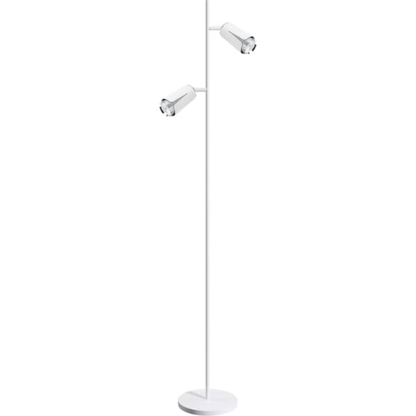 BLOMST HVID KROM GULVLAMPE 2xGU10