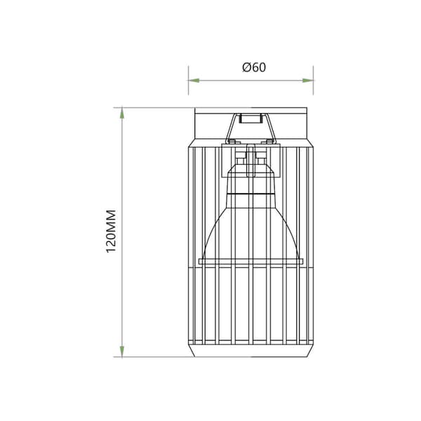 VERTIKAL SVART DOWNLIGHT 1xGU10