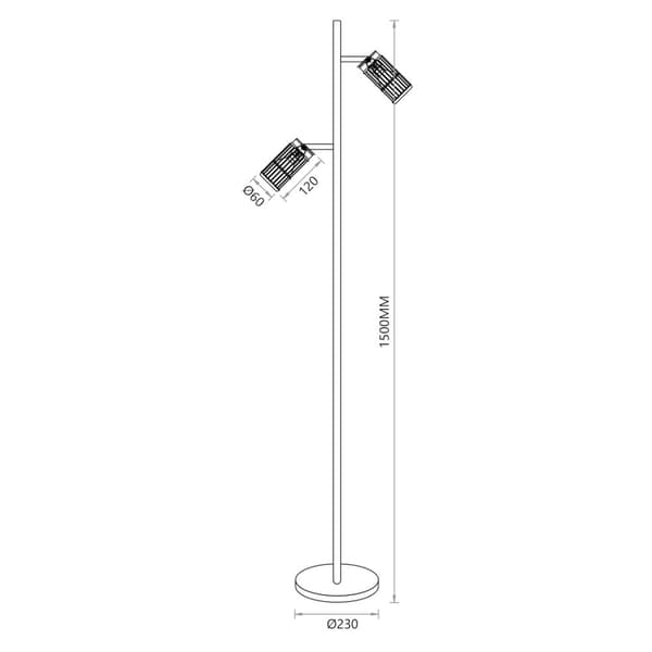VERTIKAL HVID GULVLAMPE 1xGU10