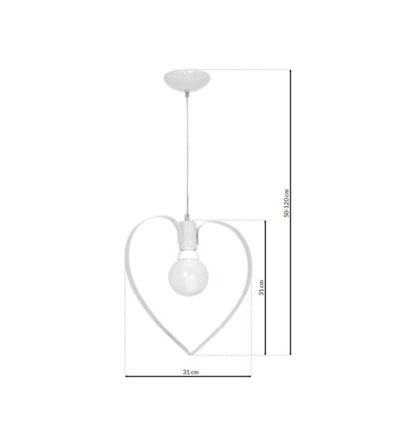 AMORE WHITE 1xE27 pendel