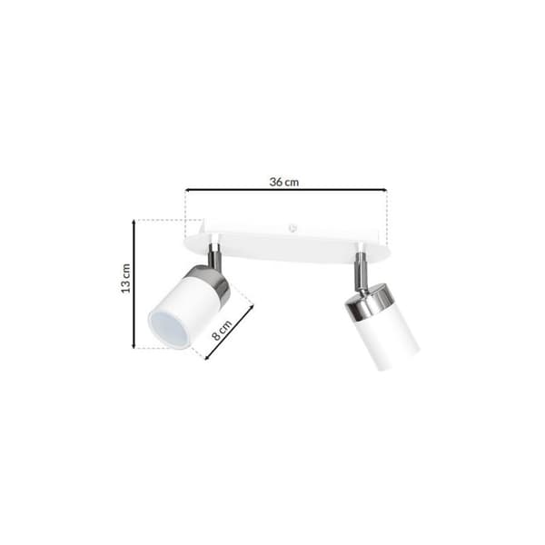 JOKER WHITE/CHROME taklampa 2xGU10