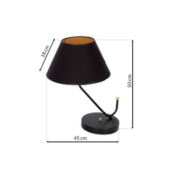 VICTORIA SORT bordlampe 1xE27