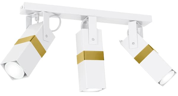 VIDAR VIT/GULD taklampa 3xGU10