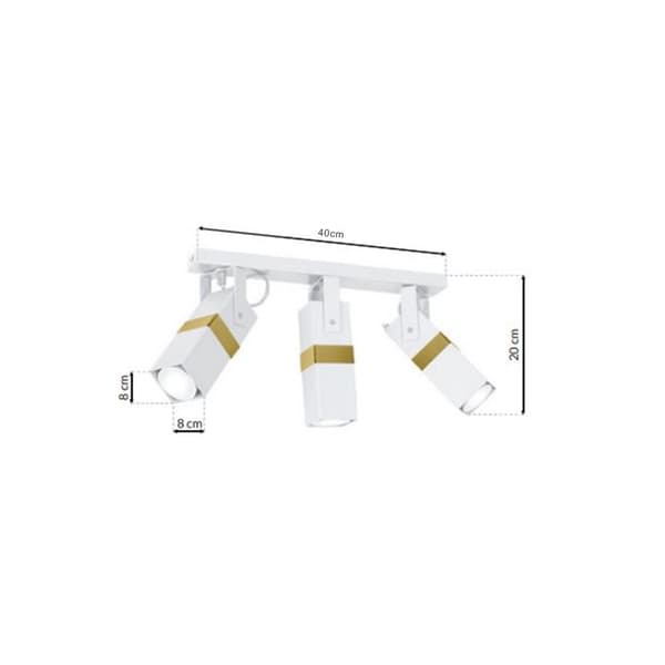 VIDAR VIT/GULD taklampa 3xGU10
