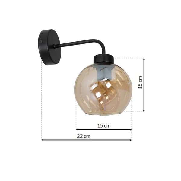 SOFIA AMBER vägglampa 1xE27