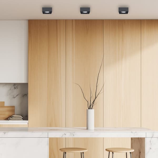 Bali Square Black Flush Mount