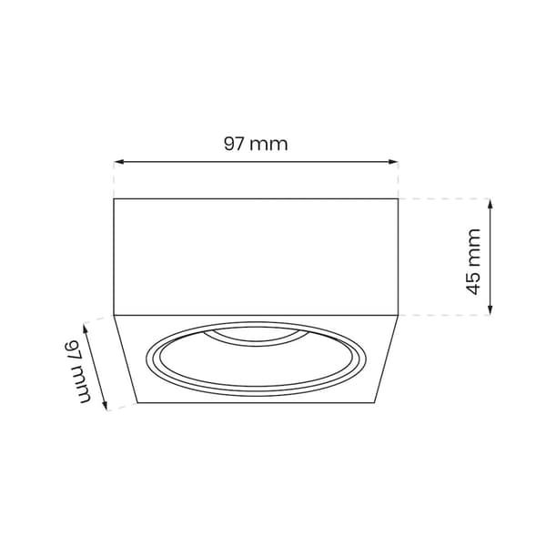Bali Square Black Flush Mount