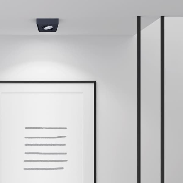 Nusa Square Black Flush Mount