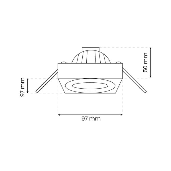 Nusa Square Black Flush Mount