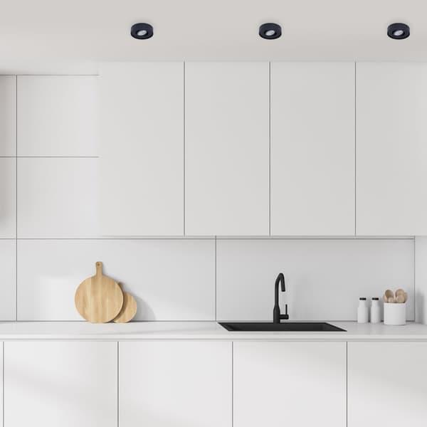 Nusa Round Black Flush Mount