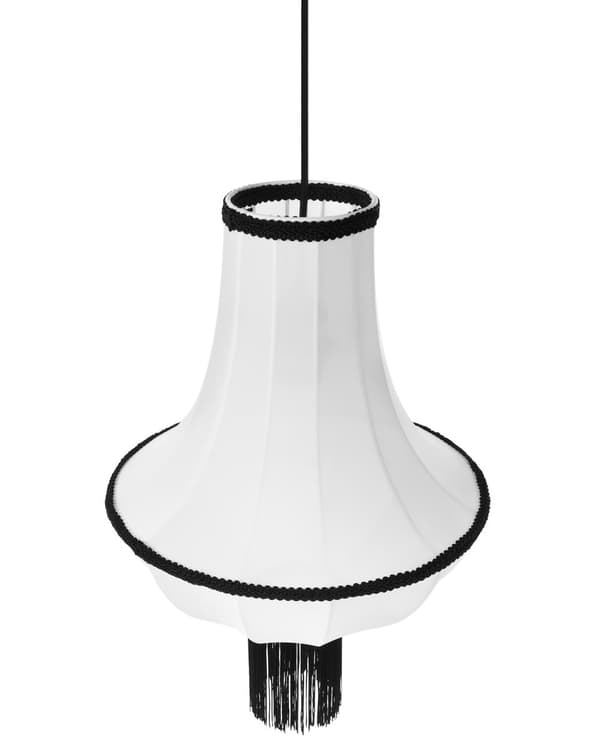 Pendellampe Hvid Sort Nylonskærm Dekorative frynser Vintage design Belysning Hængelampe
