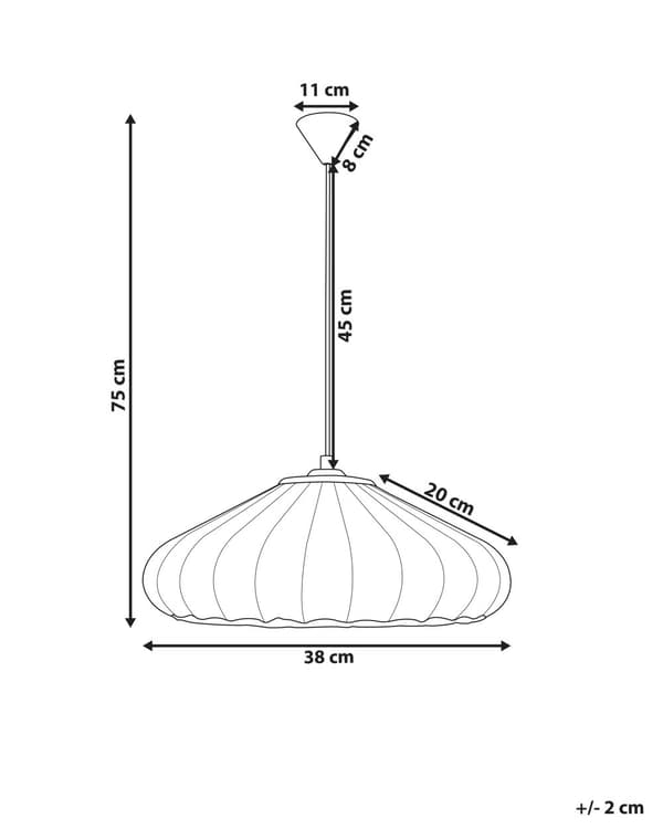 Pendel Lampe Hvid Stof ø 38 cm Dekorativ Bølget Hængelampe Design Lampeskærm Loftpendel over Spisebord Hængelys Spisebordslampe