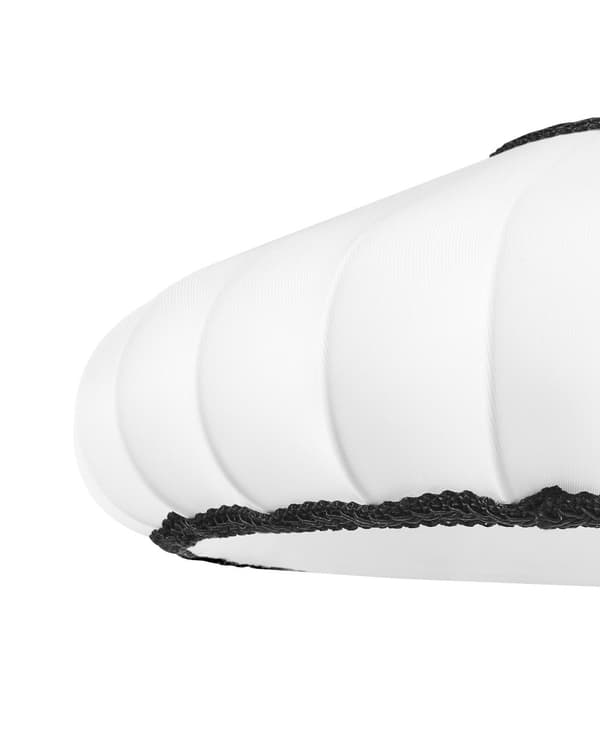 Pendel Lampe Hvid Stof ø 38 cm Dekorativ Bølget Hængelampe Design Lampeskærm Loftpendel over Spisebord Hængelys Spisebordslampe