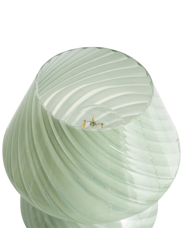 Bordlampe Sengelampe Grønn Glass Rund Sokkel Moderne Design med Kabel