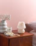Miniatyrbilde 4 av 10: Bordlampe Sengelampe Beige Glass Rund Sokkel Moderne Design med Kabel