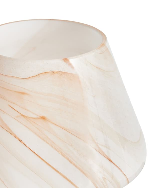Bordlampe Sengelampe Beige Glass Rund Sokkel Moderne Design med Kabel