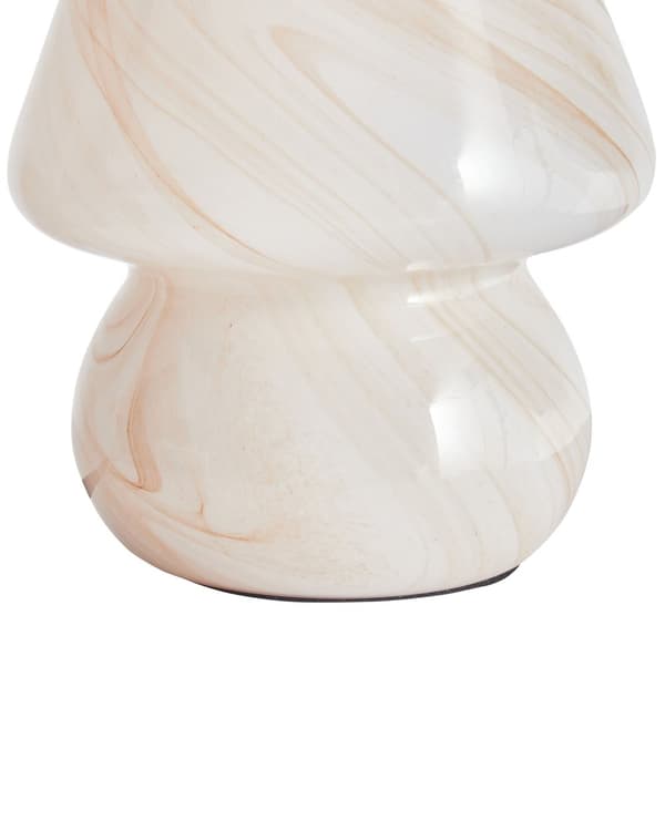 Bordlampe Sengelampe Beige Glass Rund Sokkel Moderne Design med Kabel